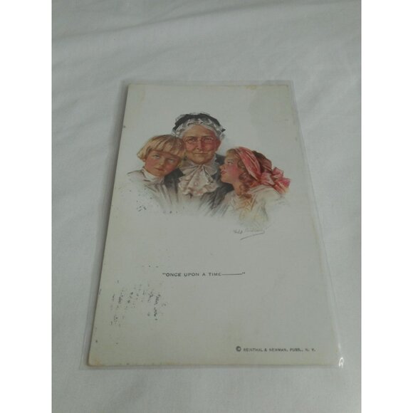 Vintage Postcard Children Grandma 1916 posted Amsterdam Once Upon a time... - Picture 1 of 2